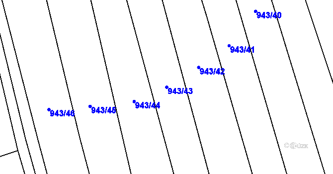Parcela st. 943/43 v KÚ Podolí u Brna, Katastrální mapa