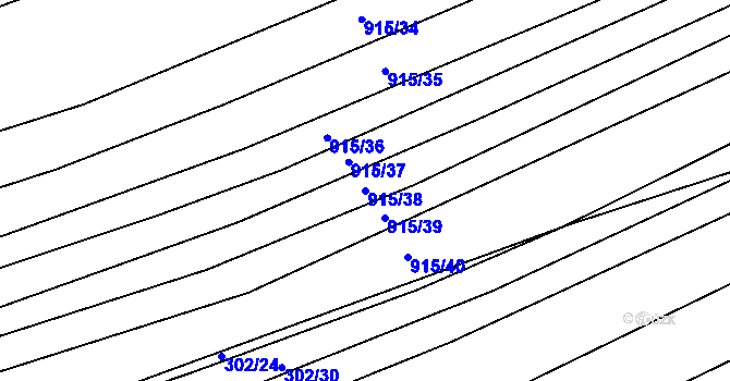 Parcela st. 915/38 v KÚ Podolí u Brna, Katastrální mapa