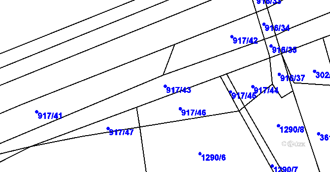 Parcela st. 917/43 v KÚ Podolí u Brna, Katastrální mapa
