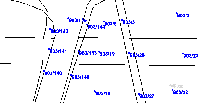 Parcela st. 903/19 v KÚ Podolí u Brna, Katastrální mapa