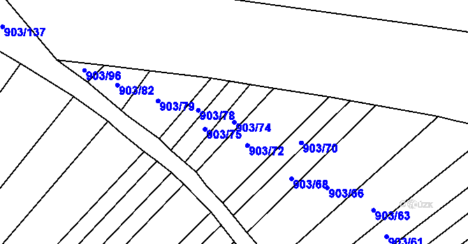 Parcela st. 903/74 v KÚ Podolí u Brna, Katastrální mapa