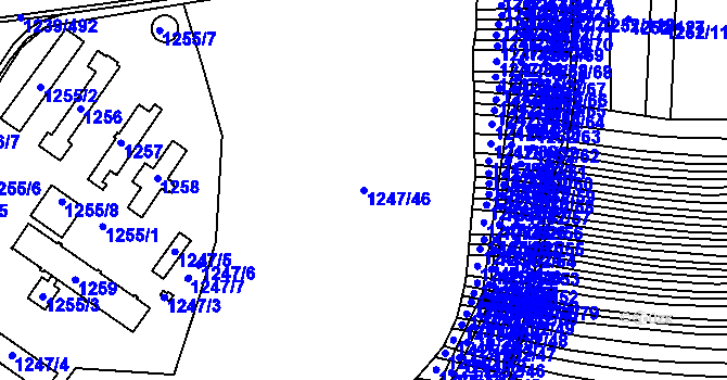 Parcela st. 1247/46 v KÚ Podolí u Brna, Katastrální mapa