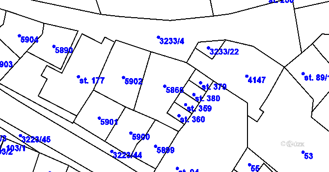 Parcela st. 5866 v KÚ Podolí nad Olšavou, Katastrální mapa