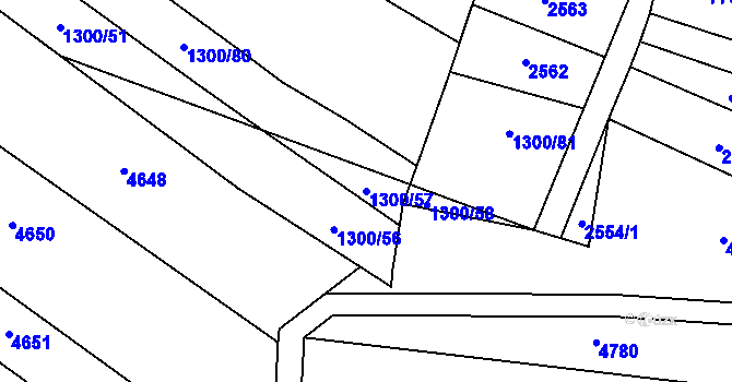 Parcela st. 1300/57 v KÚ Podolí nad Olšavou, Katastrální mapa