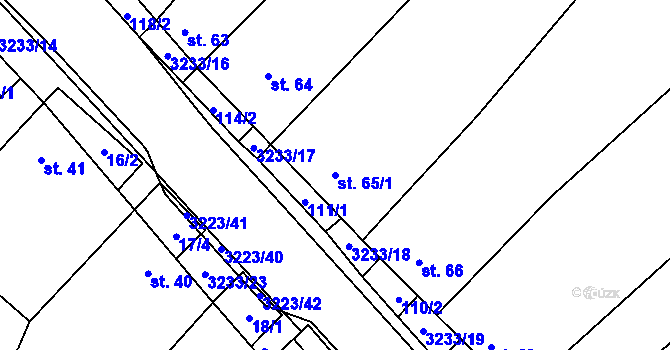 Parcela st. 65/1 v KÚ Podolí nad Olšavou, Katastrální mapa