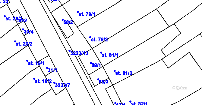 Parcela st. 81/1 v KÚ Podolí nad Olšavou, Katastrální mapa
