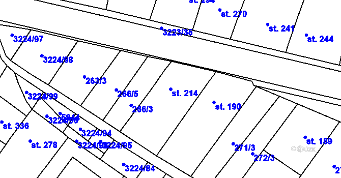 Parcela st. 214 v KÚ Podolí nad Olšavou, Katastrální mapa