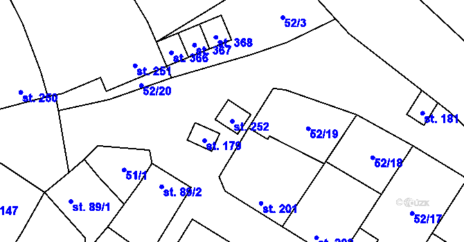 Parcela st. 252 v KÚ Podolí nad Olšavou, Katastrální mapa