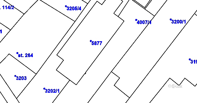 Parcela st. 297/5 v KÚ Podolí nad Olšavou, Katastrální mapa