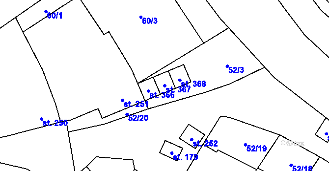 Parcela st. 367 v KÚ Podolí nad Olšavou, Katastrální mapa