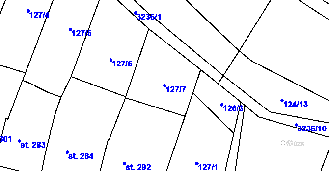 Parcela st. 127/7 v KÚ Podolí nad Olšavou, Katastrální mapa