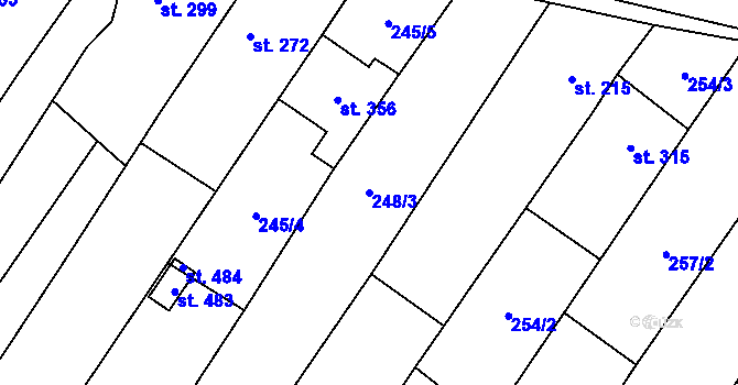 Parcela st. 248/3 v KÚ Podolí nad Olšavou, Katastrální mapa