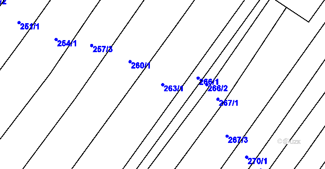 Parcela st. 263/1 v KÚ Podolí nad Olšavou, Katastrální mapa