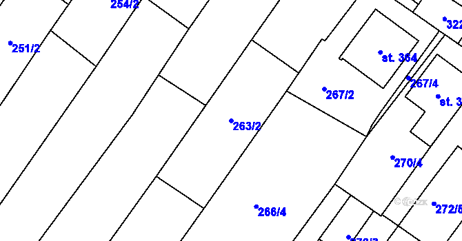 Parcela st. 263/2 v KÚ Podolí nad Olšavou, Katastrální mapa