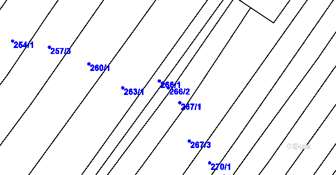 Parcela st. 266/2 v KÚ Podolí nad Olšavou, Katastrální mapa