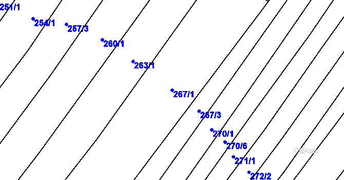Parcela st. 267/1 v KÚ Podolí nad Olšavou, Katastrální mapa