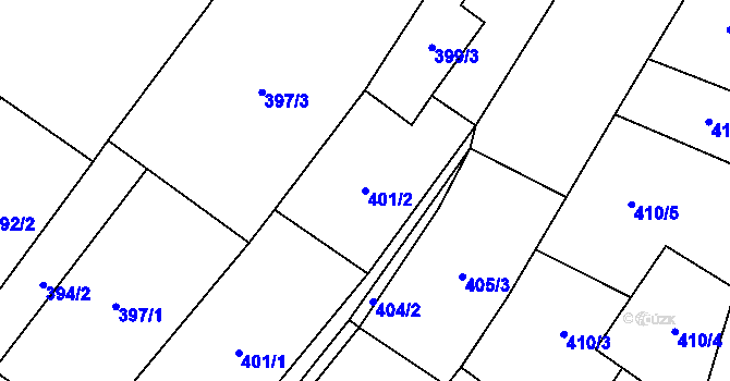 Parcela st. 401/2 v KÚ Podolí nad Olšavou, Katastrální mapa