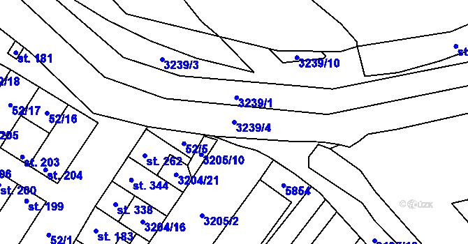 Parcela st. 3239/4 v KÚ Podolí nad Olšavou, Katastrální mapa