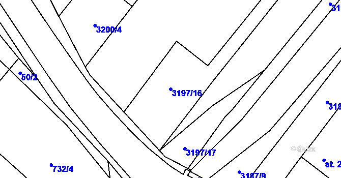 Parcela st. 3197/16 v KÚ Podolí nad Olšavou, Katastrální mapa