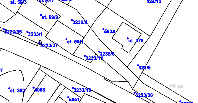 Parcela st. 3236/8 v KÚ Podolí nad Olšavou, Katastrální mapa