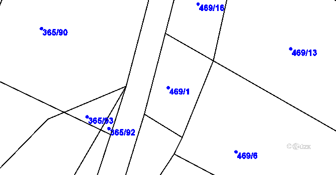 Parcela st. 469/1 v KÚ Podolí nad Bobrůvkou, Katastrální mapa