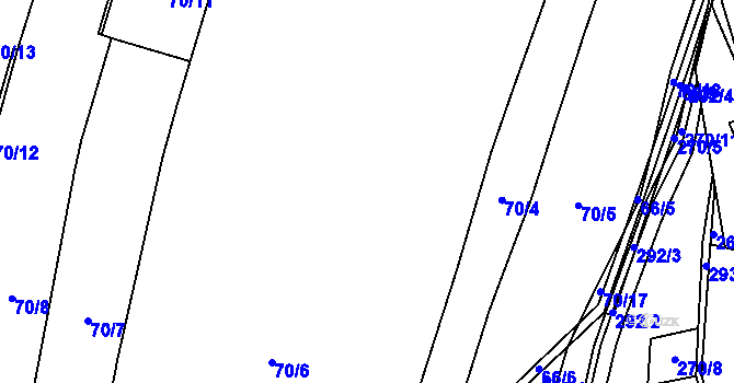 Parcela st. 70/1 v KÚ Obectov, Katastrální mapa
