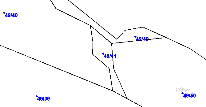 Parcela st. 49/41 v KÚ Olešnice u Bouzova, Katastrální mapa