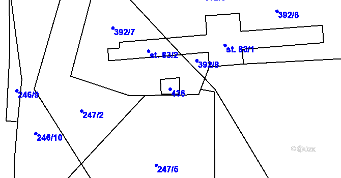 Parcela st. 94 v KÚ Podolí u Bouzova, Katastrální mapa