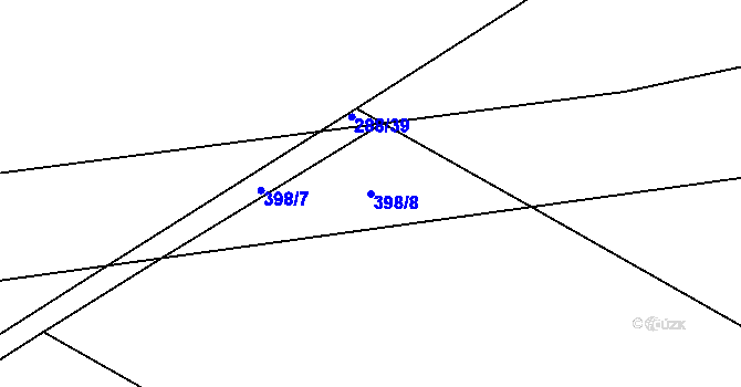Parcela st. 398/8 v KÚ Podolí u Bouzova, Katastrální mapa