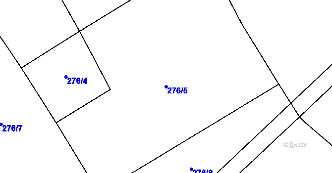 Parcela st. 276/5 v KÚ Podolí u Bouzova, Katastrální mapa