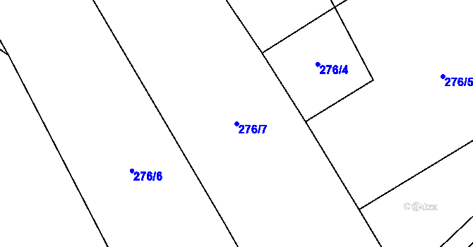 Parcela st. 276/7 v KÚ Podolí u Bouzova, Katastrální mapa