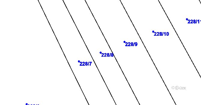 Parcela st. 228/8 v KÚ Podolí u Bouzova, Katastrální mapa