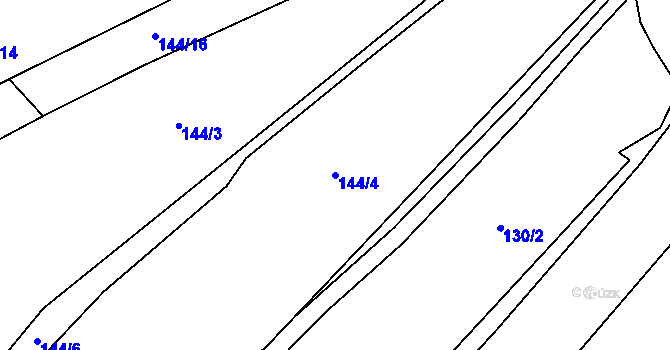 Parcela st. 144/4 v KÚ Podolí u Bouzova, Katastrální mapa
