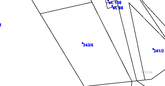 Parcela st. 243/5 v KÚ Podolí u Přerova, Katastrální mapa
