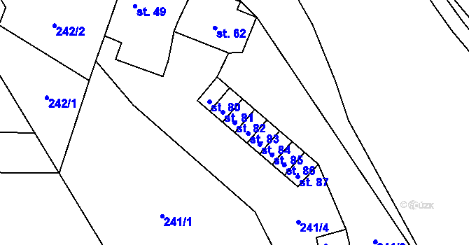 Parcela st. 82 v KÚ Podolí u Přerova, Katastrální mapa
