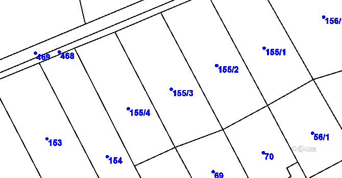 Parcela st. 155/3 v KÚ Podolí u Přerova, Katastrální mapa