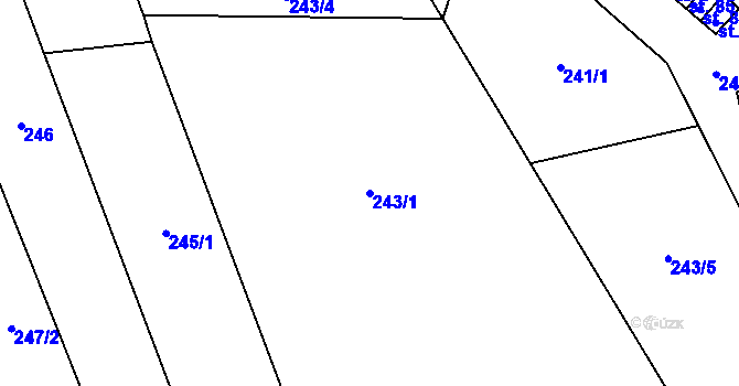 Parcela st. 243/1 v KÚ Podolí u Přerova, Katastrální mapa