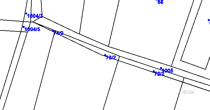 Parcela st. 73/2 v KÚ Podolí u Mohelnice, Katastrální mapa