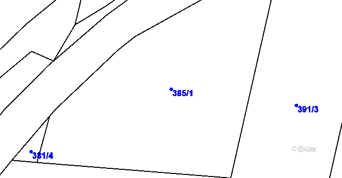 Parcela st. 385/1 v KÚ Podolí u Mohelnice, Katastrální mapa