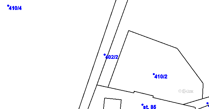 Parcela st. 402/2 v KÚ Podolí u Mohelnice, Katastrální mapa