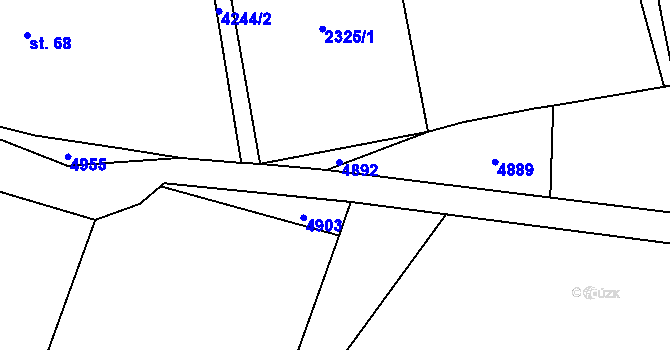 Parcela st. 2289 v KÚ Křenovice, Katastrální mapa