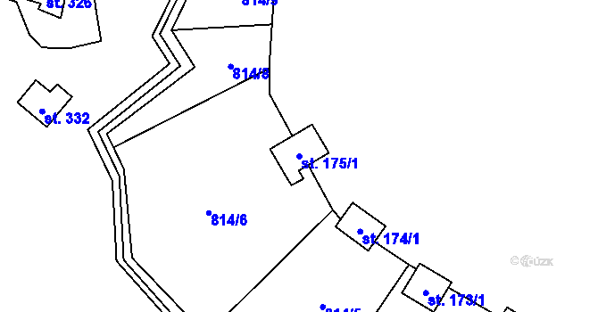 Parcela st. 175/1 v KÚ Podolí I, Katastrální mapa