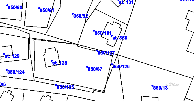 Parcela st. 850/127 v KÚ Podolí I, Katastrální mapa