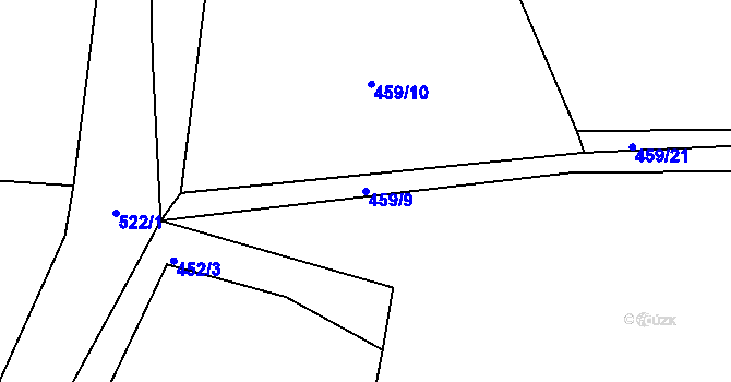 Parcela st. 459/9 v KÚ Kožlí u Čížové, Katastrální mapa