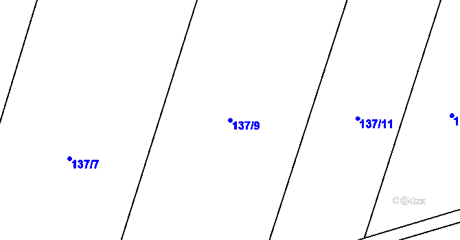 Parcela st. 137/9 v KÚ Křešice u Čížové, Katastrální mapa