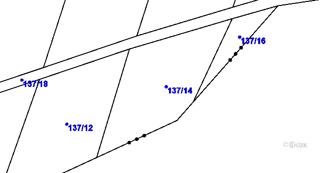 Parcela st. 137/14 v KÚ Křešice u Čížové, Katastrální mapa