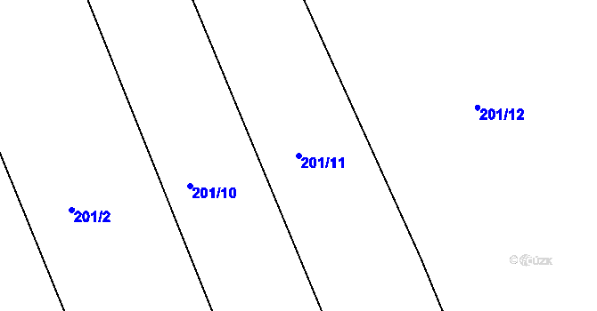 Parcela st. 201/11 v KÚ Křešice u Čížové, Katastrální mapa