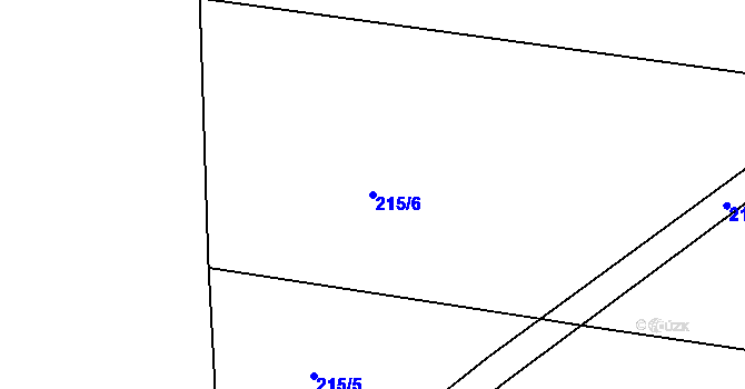 Parcela st. 215/6 v KÚ Křešice u Čížové, Katastrální mapa