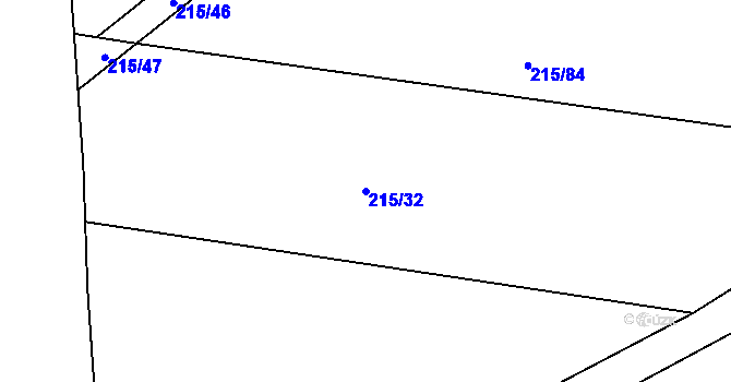 Parcela st. 215/32 v KÚ Křešice u Čížové, Katastrální mapa