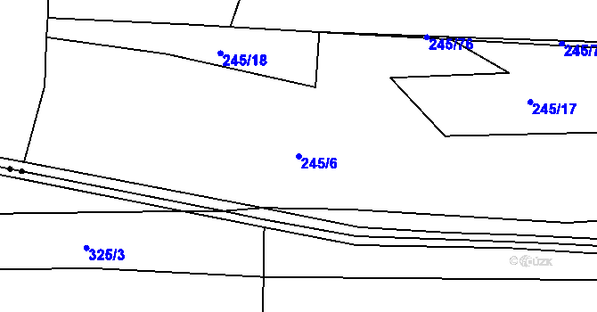 Parcela st. 245/6 v KÚ Křešice u Čížové, Katastrální mapa